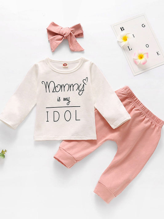 Baby Girl Slogan Graphic Top and Joggers Set - Heart 2 Heart Boutique