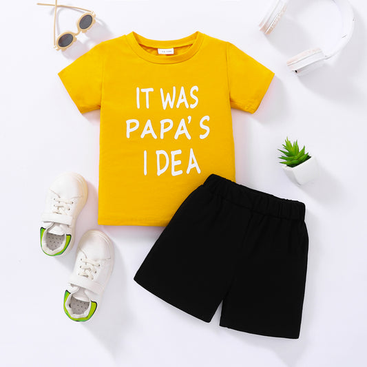 Kids IT WAS PAPA'S IDEA Graphic Tee and Shorts Set - Heart 2 Heart Boutique