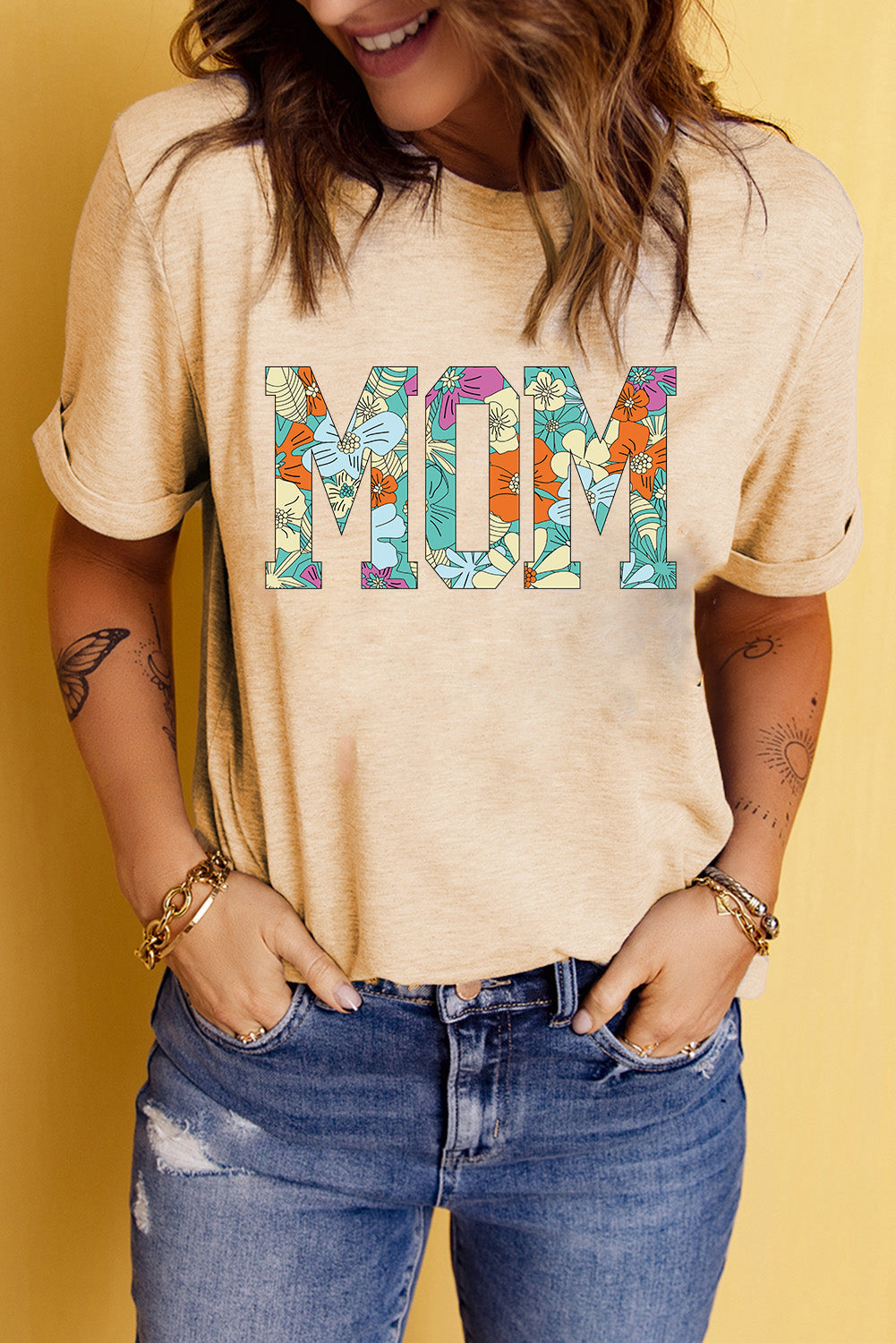 MOM Floral Graphic T-Shirt