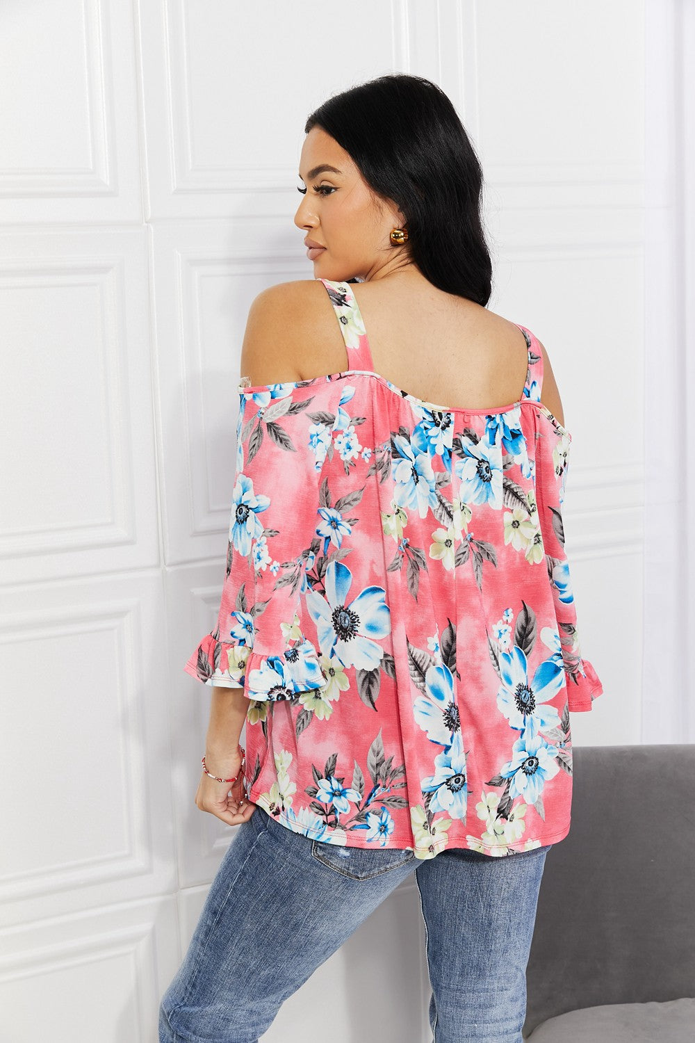 Sew In Love Full Size Fresh Take  Floral Cold-Shoulder Top - Heart 2 Heart Boutique