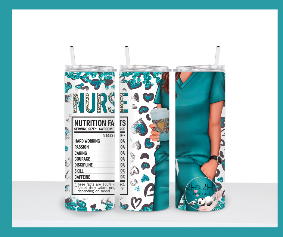 Nurse Nutrition Facts Tumbler - Heart 2 Heart Boutique