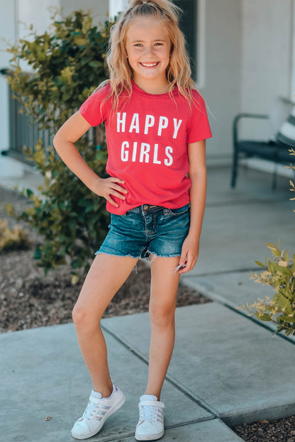 Girls Letter Graphic Short Sleeve T-Shirt - Heart 2 Heart Boutique