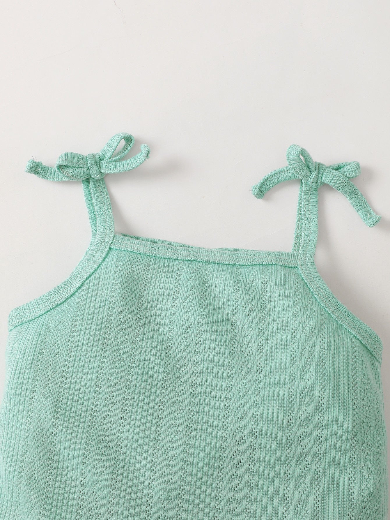 Baby Girl Waffle-Knit Tie-Shoulder Top and Shorts Set - Heart 2 Heart Boutique