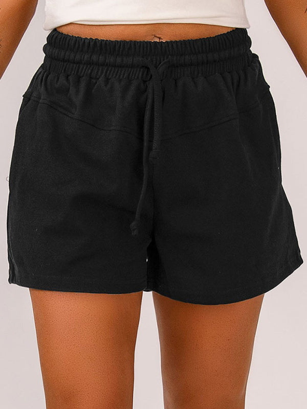 Lace-Up Casual Pocket Solid Color Shorts Ladies Sweat Shorts - Heart 2 Heart Boutique